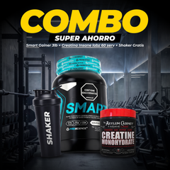 COMBO SMART GAINER + CREATINA INSANE LABZ 60 SERV + SHAKER