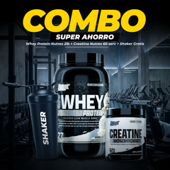 COMBO WHEY NUTREX 2LB + CREATINA NUTREX 60 SERV + SHAKER