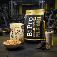 PROMO BIPRO CLASSIC 3 LBS COOKIES AND CREAM + NUTRA POPS CAJA GRATIS