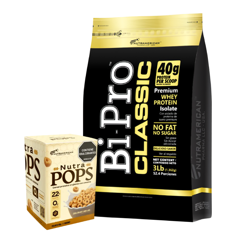 PROMO BIPRO CLASSIC 3 LBS COOKIES AND CREAM + NUTRA POPS CAJA GRATIS